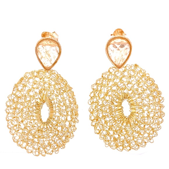 NEW 18k Gold Plated Drop Earrings - Picture 1 of 4